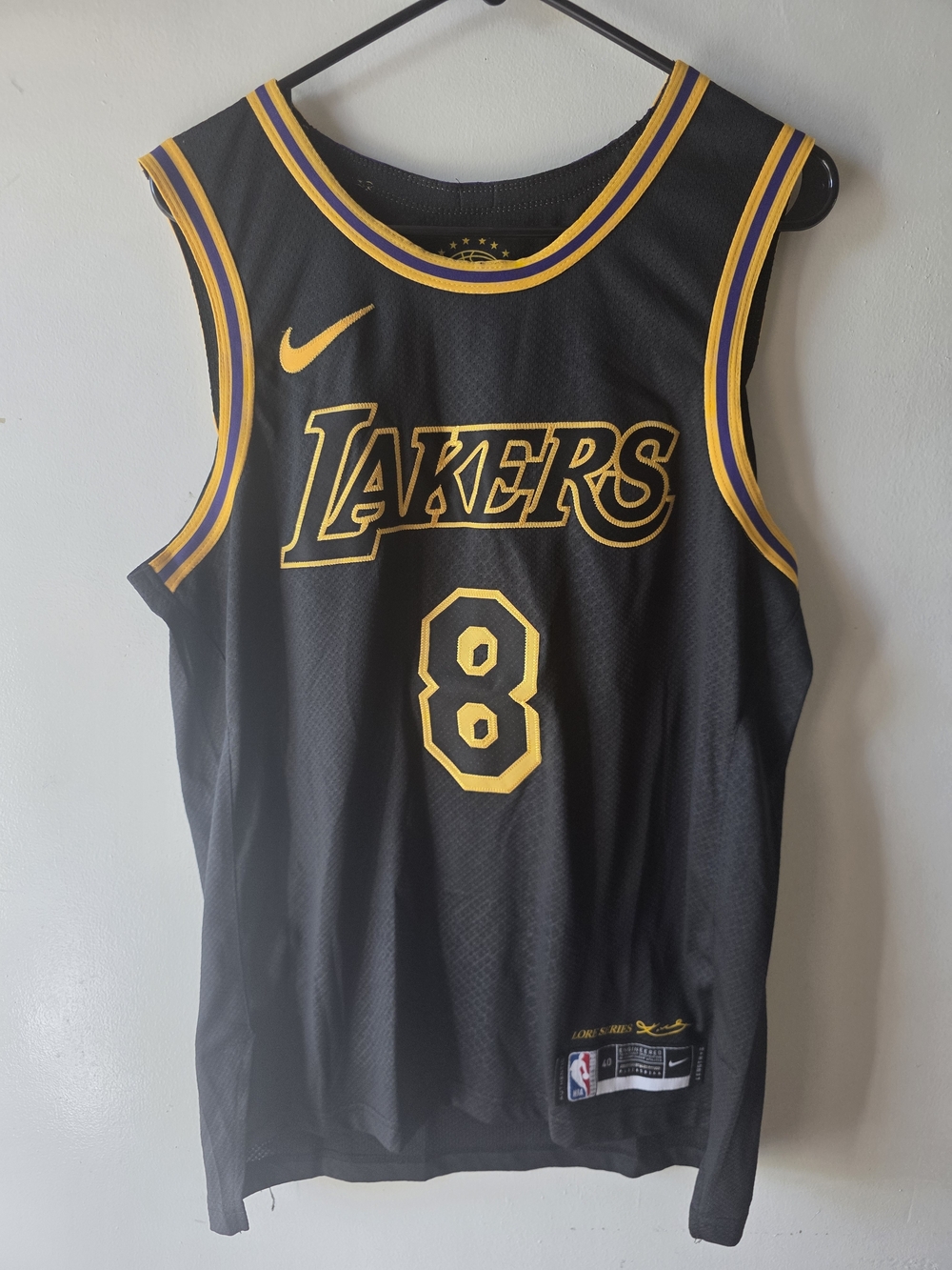 Kobe Bryant Nike Authentic Lakers Lore Series Jersey Black Gold Size 40 M